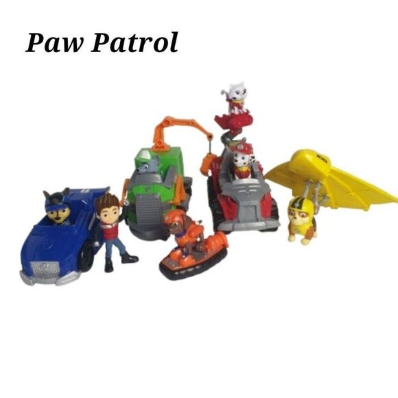 Paw Patrol Action Figures & Vehicles Toy Set Bundle 12 Pieces - Picture 1 of 9